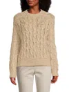 Brunello Cucinelli Cable-knit Mohair-blend Sweater In Beige