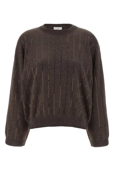 BRUNELLO CUCINELLI BRUNELLO CUCINELLI WOMEN SEQUIN CASHMERE SWEATER