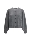Brunello Cucinelli Women Sequin Embellished Cardigan In Gray