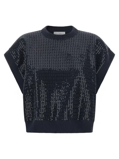 Brunello Cucinelli Women's Sequin Embroidered Sweater In Multicolor