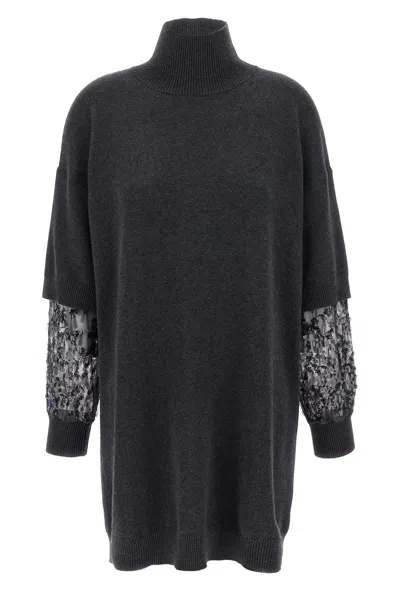 BRUNELLO CUCINELLI BRUNELLO CUCINELLI WOMEN SEQUIN SLEEVE DRESS
