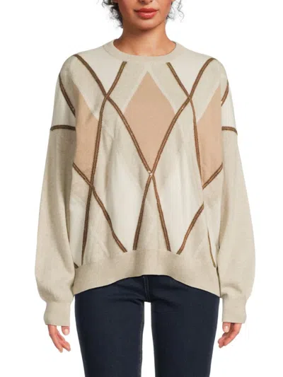 Brunello Cucinelli Women's Sequin-trim Virgin-wool Blend Sweater In Neutral