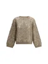 Brunello Cucinelli Sequined Sweater In Gold