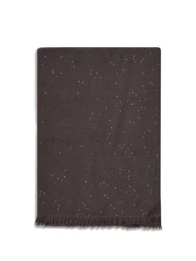 Brunello Cucinelli Sequins Scarf In Black