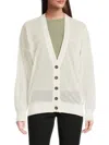 Brunello Cucinelli Women's Sheer Linen-blend Button-front Cardigan In White
