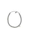 Brunello Cucinelli Shimmer Bead Necklace In Silver