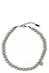 Brunello Cucinelli Shimmer Bead Necklace In Silver