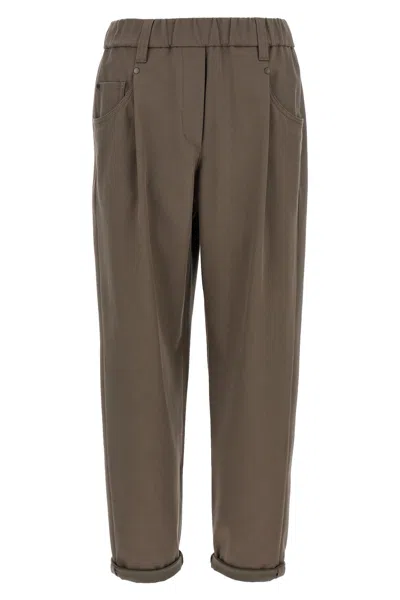 BRUNELLO CUCINELLI BRUNELLO CUCINELLI WOMEN SHINY BARTACK PANTS