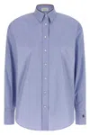 Brunello Cucinelli Shiny Collar Detail Shirt In Blue