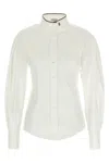 Brunello Cucinelli Shiny Collar Detail Shirt In White