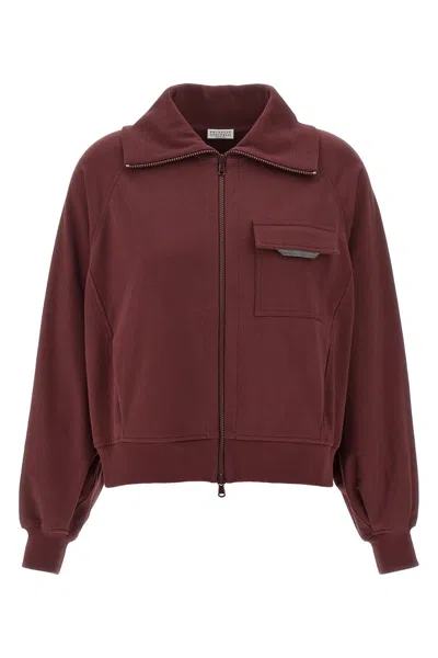 BRUNELLO CUCINELLI BRUNELLO CUCINELLI WOMEN 'SHINY FLAP DETAIL' SWEATSHIRT