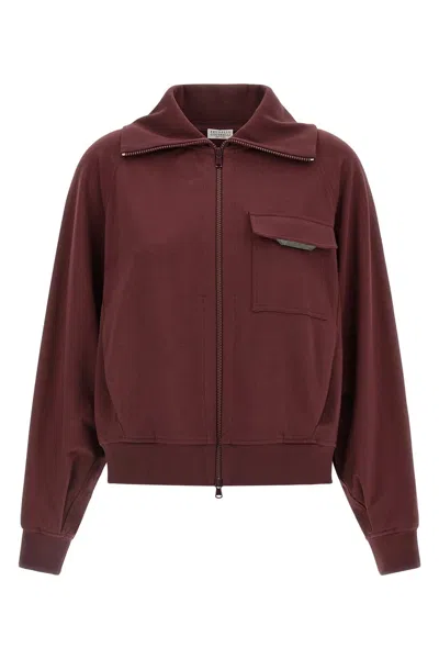 BRUNELLO CUCINELLI BRUNELLO CUCINELLI WOMEN 'SHINY FLAP DETAIL' SWEATSHIRT