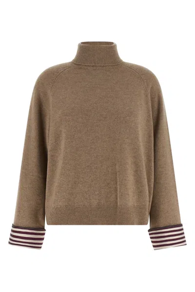 BRUNELLO CUCINELLI BRUNELLO CUCINELLI WOMEN 'SHINY SHIRT DETAILS' SWEATER