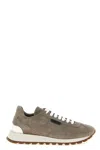 Brunello Cucinelli Women Shiny Tab Sneakers In Gray