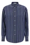 Brunello Cucinelli Shiny Trims Shirt And Blouse Blue In Blue