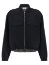 Brunello Cucinelli Midnight Blue Wool Bomber Jacket In Blue