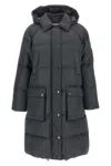 Brunello Cucinelli 'shiny Zipper Pull' Down Jacket In Black