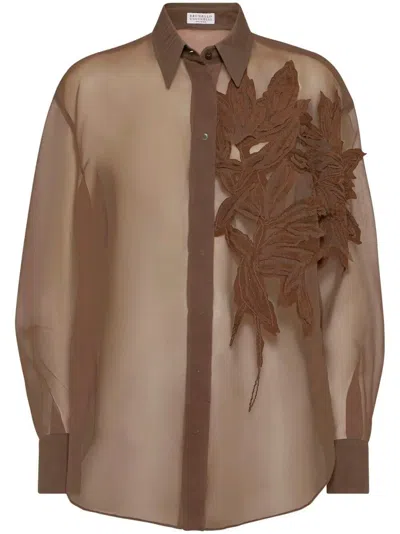 Brunello Cucinelli Women Shirt In Brown