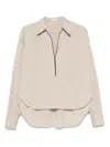 Brunello Cucinelli Cotton-blend Blouse In Gray