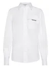 Brunello Cucinelli Button-front Poplin Shirt With Monili Pocket
