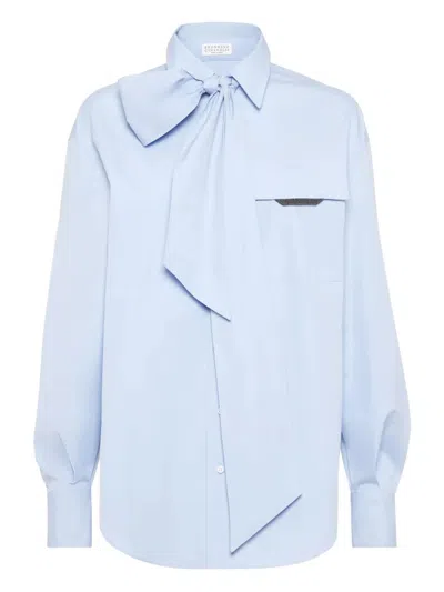 Brunello Cucinelli Women Shirt In Blue