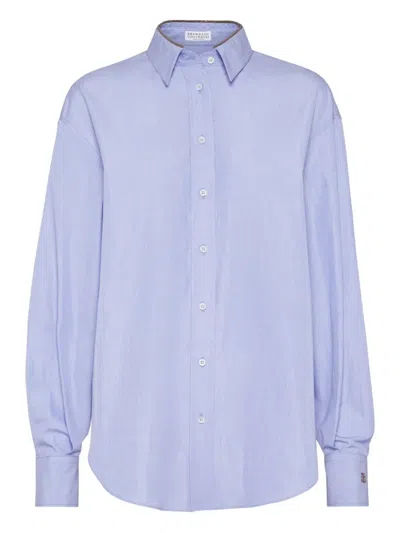 Brunello Cucinelli Women Shirt In Blue