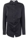Brunello Cucinelli Button-down Draped Shirt In Blue