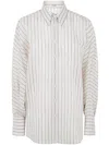 Brunello Cucinelli White Rock Salt Cotton Shirt In Multicolor