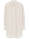 Brunello Cucinelli Asymmetric Hem Oversized Shirt In Multicolor