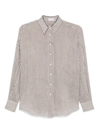 Brunello Cucinelli Women Organza Shirt In Multicolor