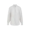 Brunello Cucinelli White Rock Salt Cotton Shirt In Nude & Neutrals