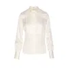 Brunello Cucinelli Women Shirt Satin Stretch With Monile In Neutral