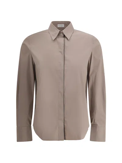 BRUNELLO CUCINELLI BRUNELLO CUCINELLI WOMEN SHIRT WITH EMBELLISHMENTS