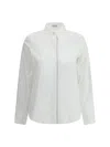 Brunello Cucinelli Women Shirt With Embellishments In White