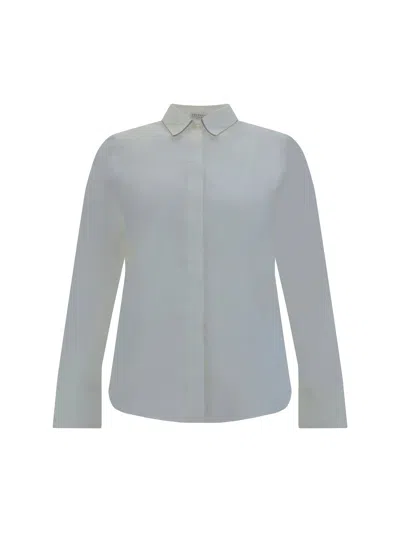 Brunello Cucinelli Women Shirt With Iconic Jewelry Details In White