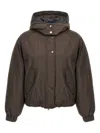 Brunello Cucinelli Cropped Down Jacket Casual Jackets And Parka Brown In Green