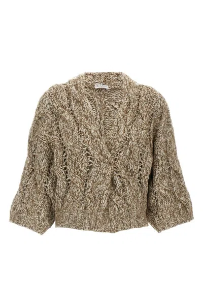 BRUNELLO CUCINELLI BRUNELLO CUCINELLI WOMEN SHORT-SLEEVED CARDIGAN