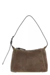 Brunello Cucinelli Suede Bc Duo Bag With Shiny Details In Brown