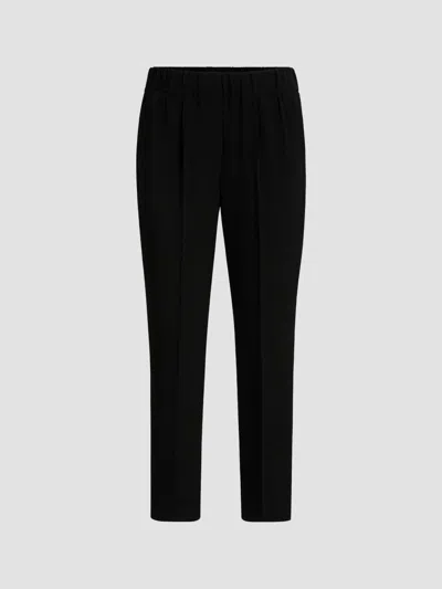 Brunello Cucinelli Women's Silk And Acetate Crêpe Cady Tailored Jogger Trousers In Black