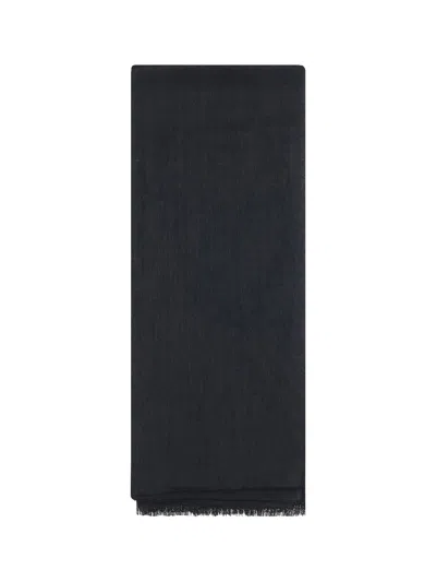 Brunello Cucinelli Women Silk And Cashmere Scarf In Black