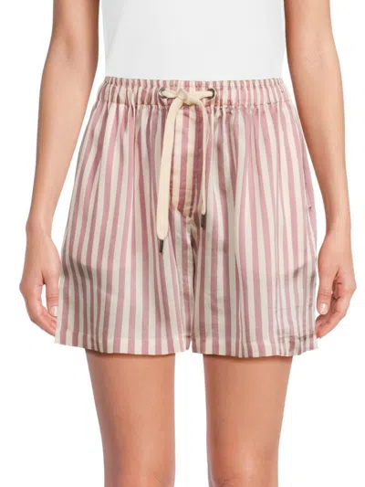 Brunello Cucinelli Women's Silk-blend Striped Drawstring Shorts