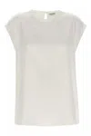 Brunello Cucinelli Silk Satin Top In White