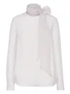 Brunello Cucinelli Silk Blouse With Diamond Cut Brass In White