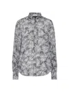 Brunello Cucinelli Abstract-print Silk Shirt In Graphite