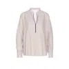 Brunello Cucinelli Women Silk Stretch Satin Blouse In Gray