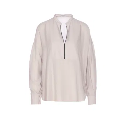 BRUNELLO CUCINELLI BRUNELLO CUCINELLI WOMEN SILK STRETCH SATIN BLOUSE