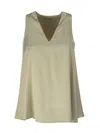 Brunello Cucinelli Silk V-neck Top In Gold