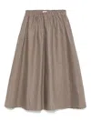 Brunello Cucinelli Linen Midi Skirt In Multicolor