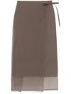Brunello Cucinelli Crispy Cotton Midi Sarong Skirt In Multicolor