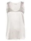 Brunello Cucinelli Women's Sleveless Blouse Top In Nude & Neutrals